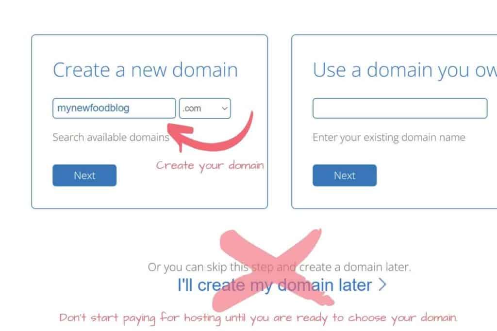 How to Start a Food Blog choose domain name