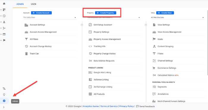 Google Web Stories for Food Blogs setting up google analytics property