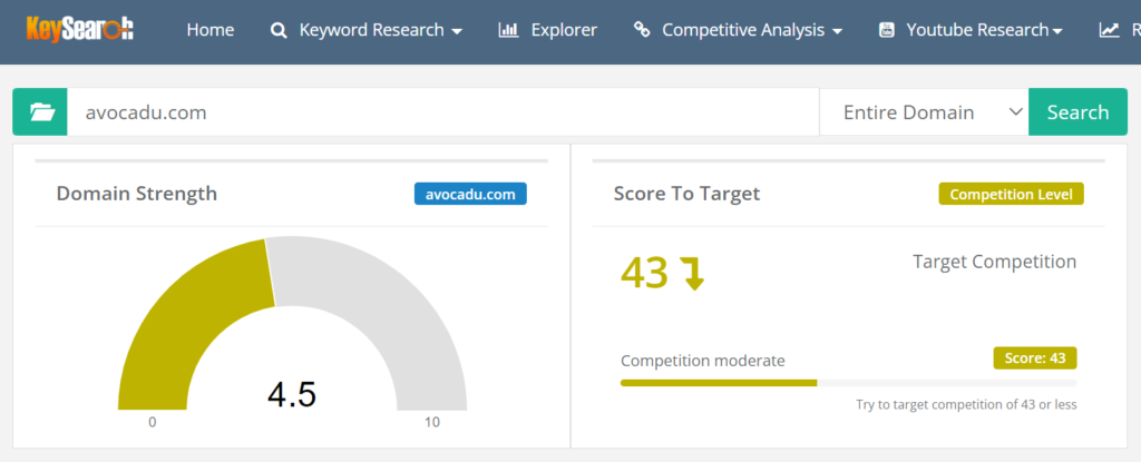 keysearch review score to target
